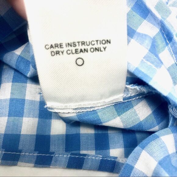 TULAROSA Molina Cropped Pastel Blue Gingham Wrap Blouse Size XS by Revolve - Picture 11 of 11